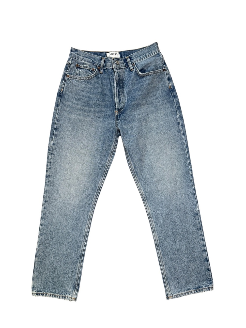 AGOLDE Riley High Rise Straight Crop Jeans Endless Wash Denim Size 28